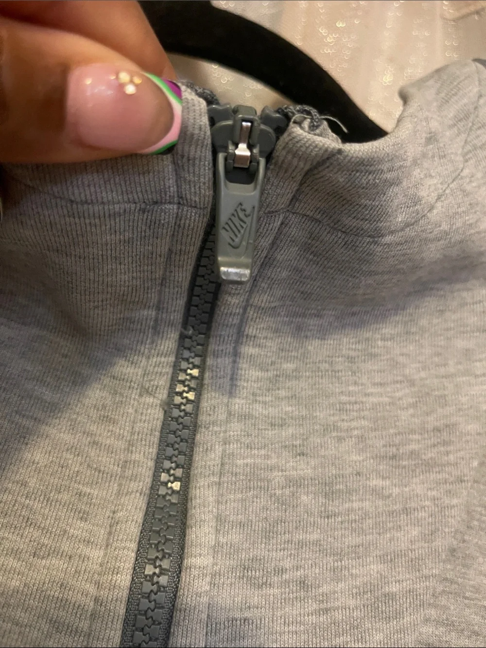 Women’s Nike Tech Fleece Light Gray Zip-Up Hooded Jacket